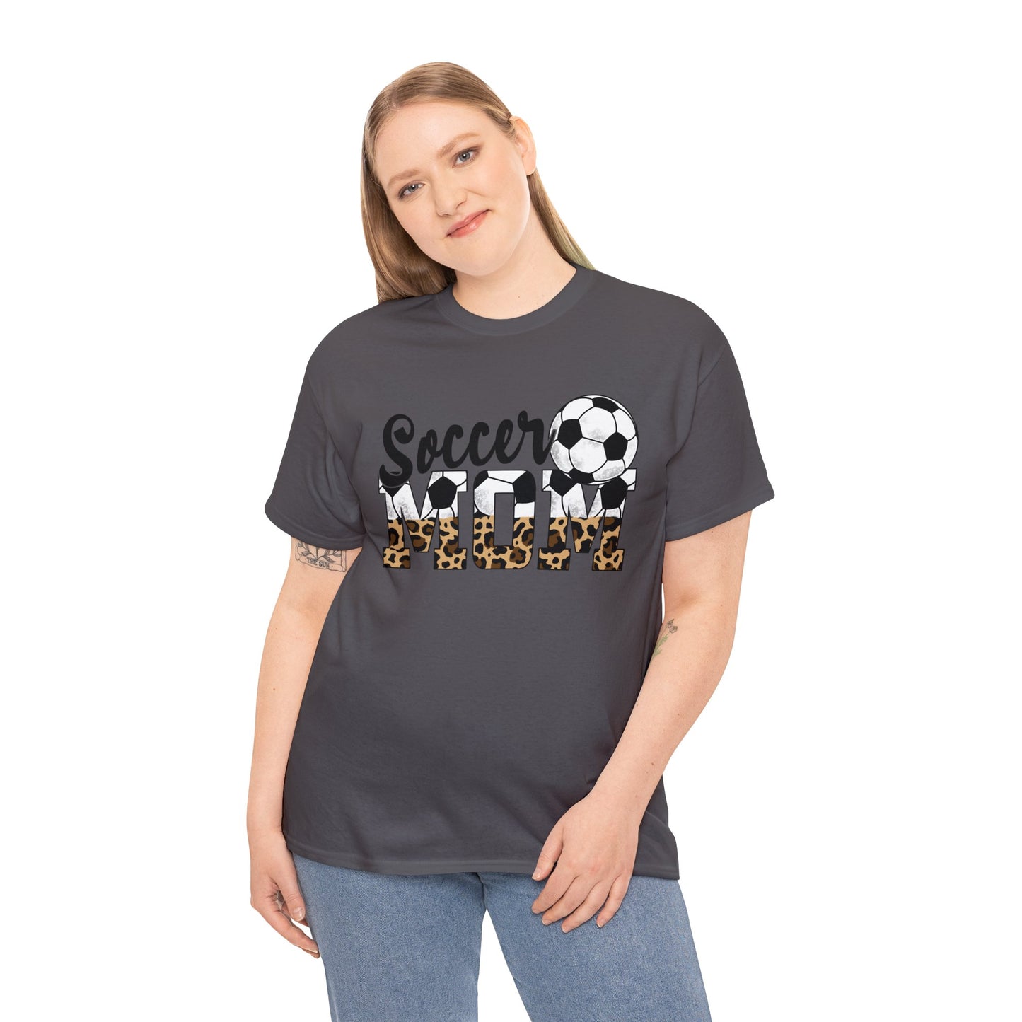 Soccer MOM Leopard print Unisex Heavy Cotton Tee
