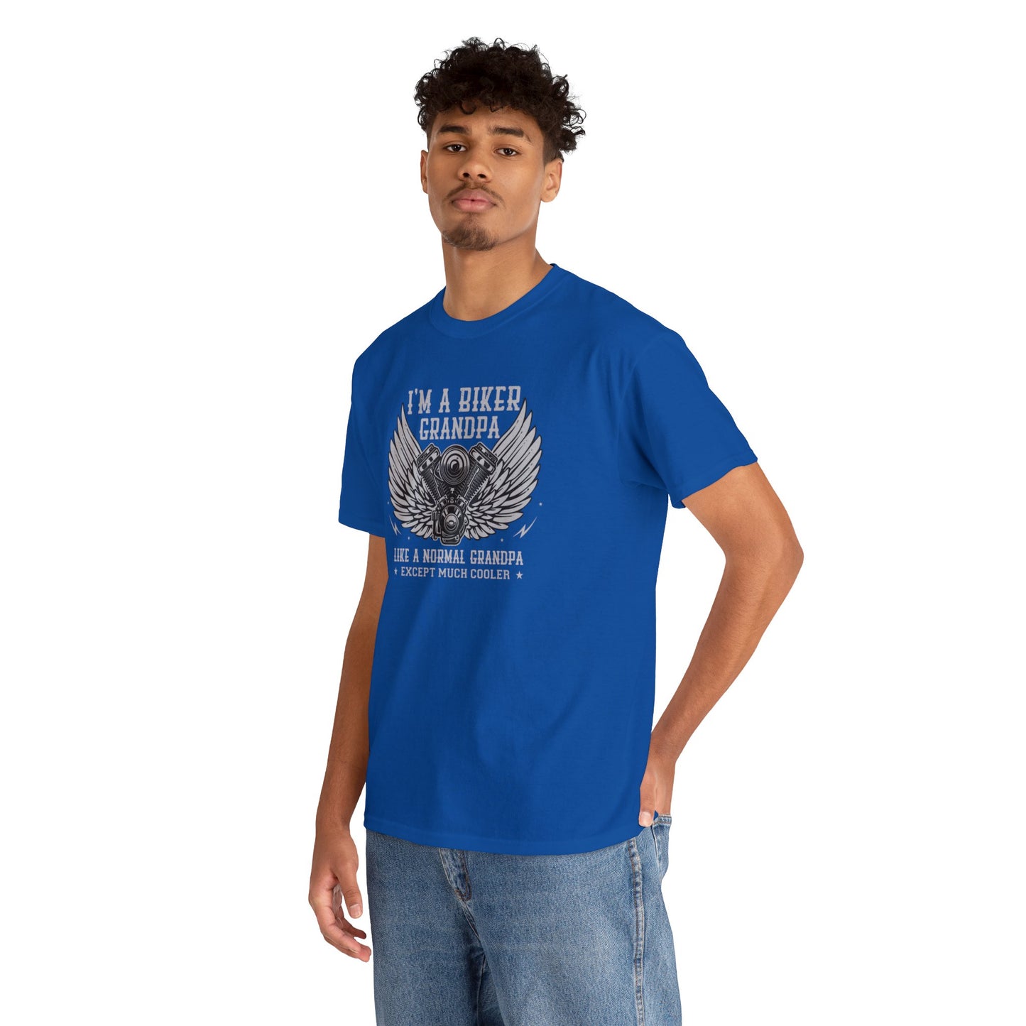 Im a Biker Grandpa LIke a Normal Grandpa Except Much Cooler  Unisex Heavy Cotton Tee