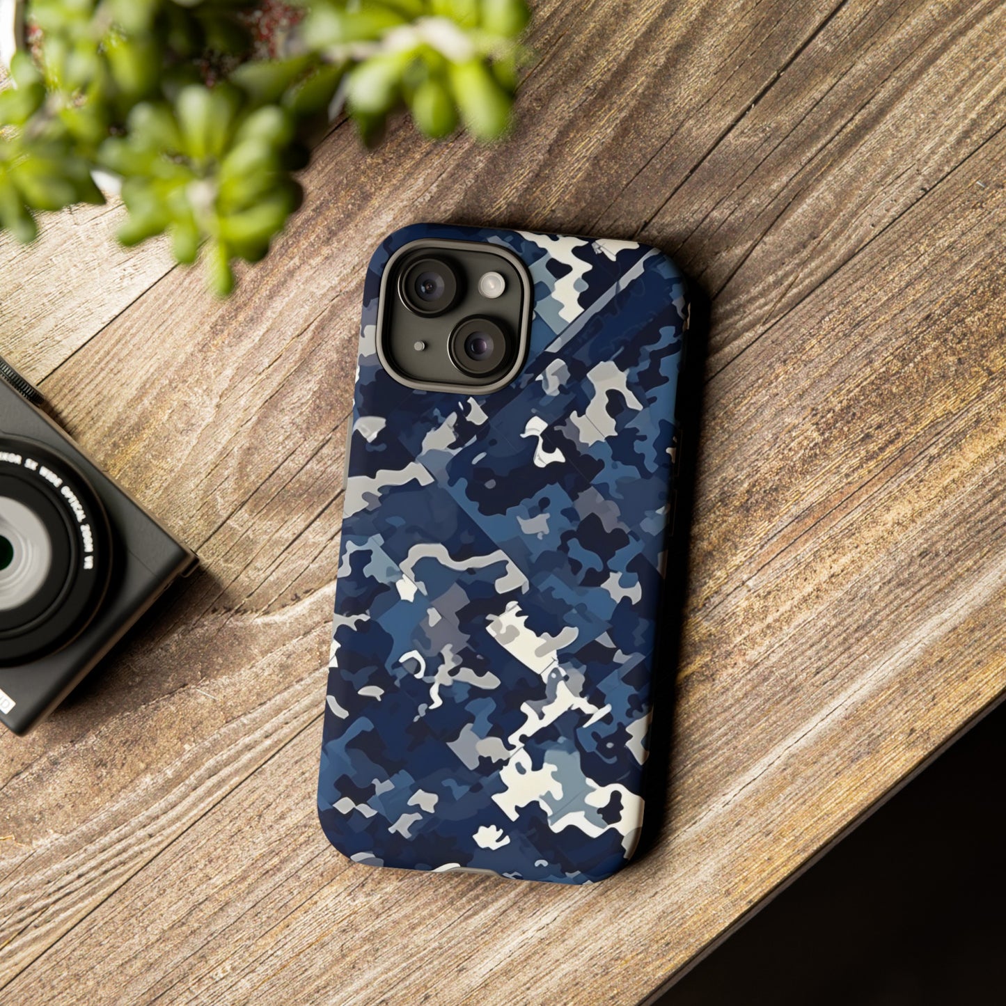 Blue Camo Inspired Tough Phone Cases