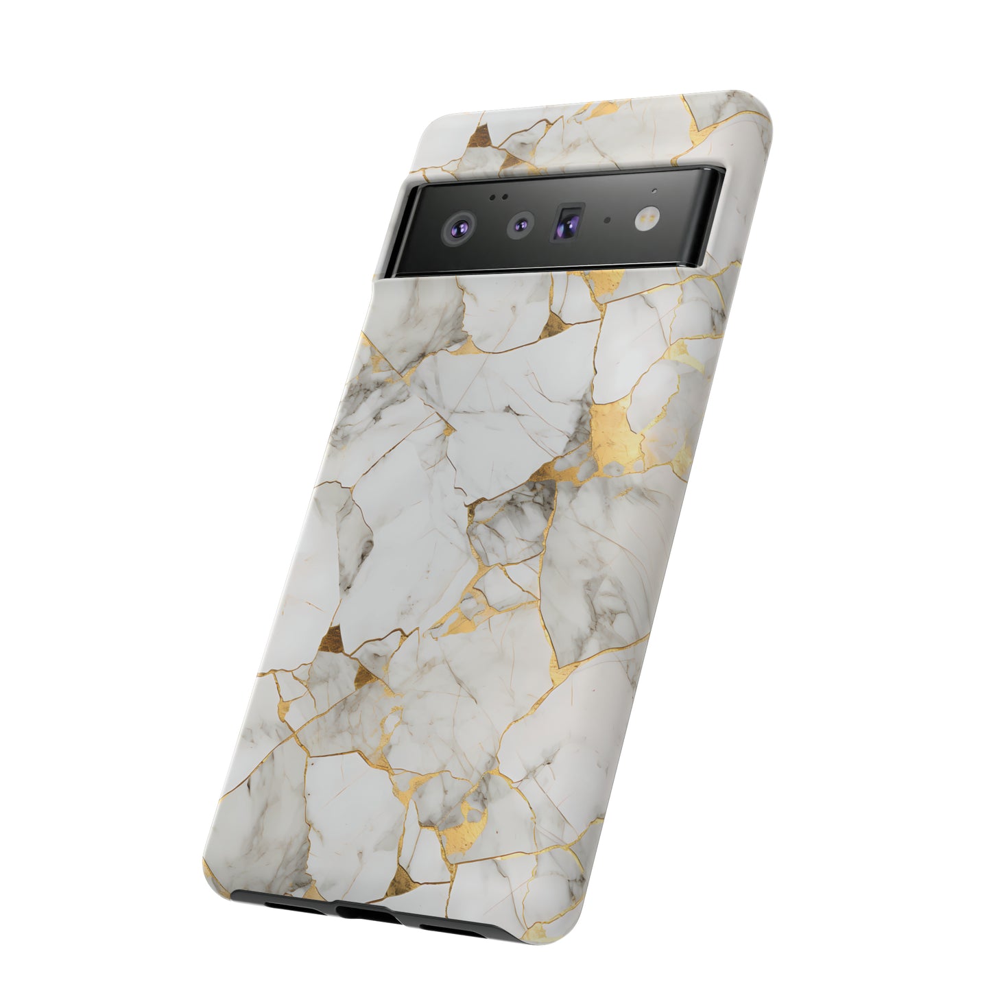 Gold & White Marble Tough Phone Cases