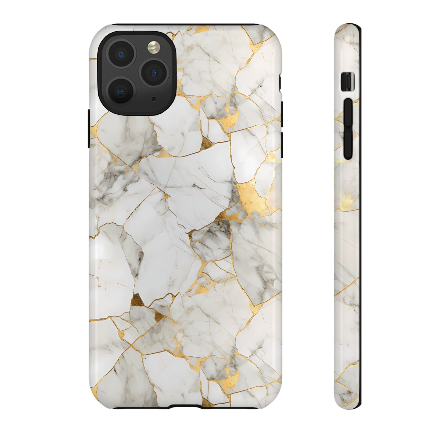 Gold & White Marble Tough Phone Cases