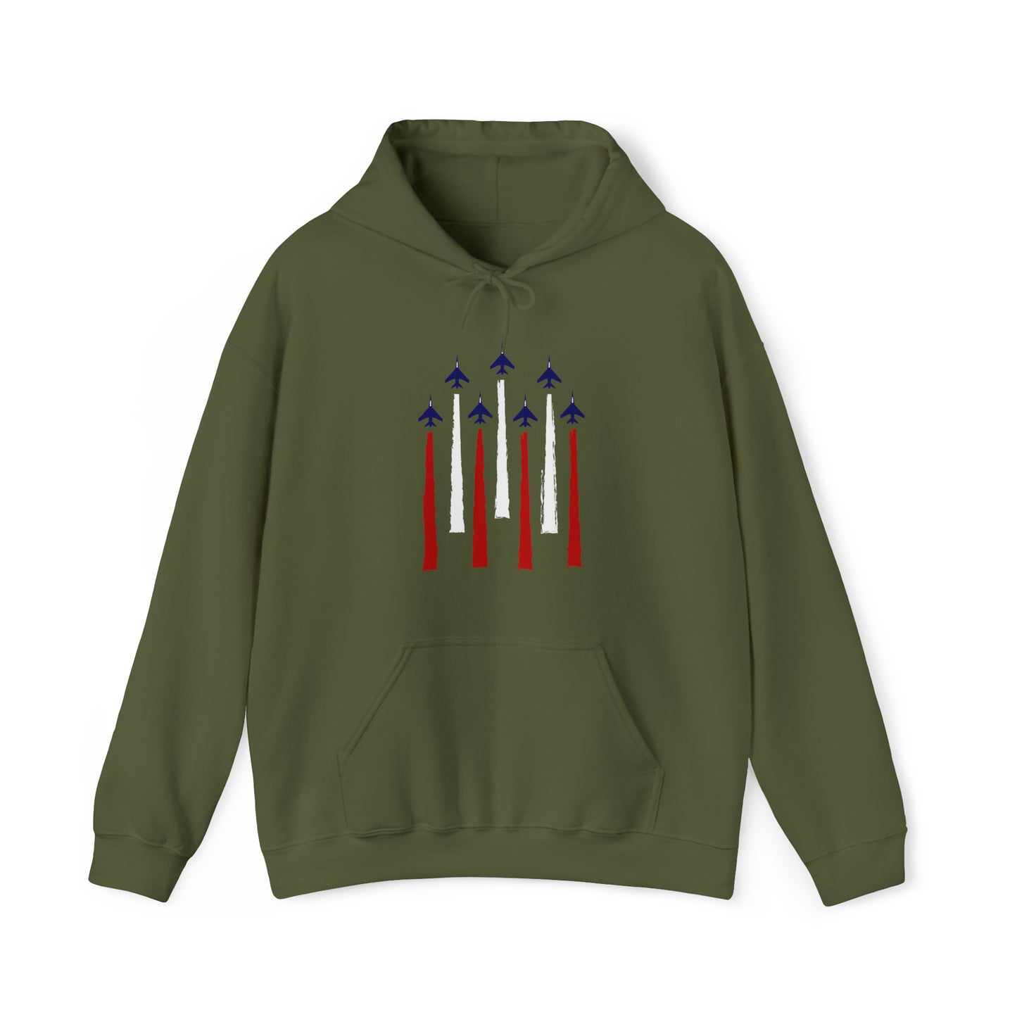 Military Jets Red/White/Blue Unisex Heavy Blend™ Hooded Sweatshirt