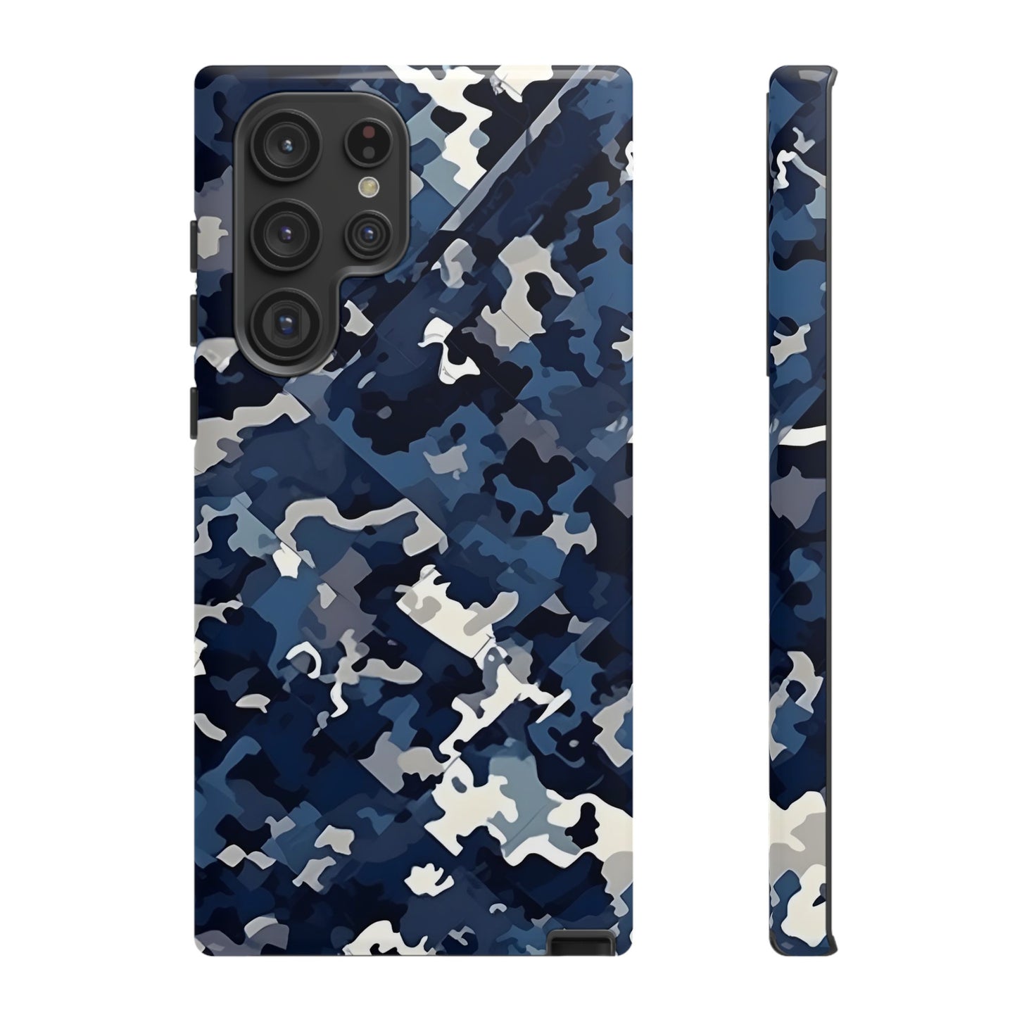 Blue Camo Inspired Tough Phone Cases