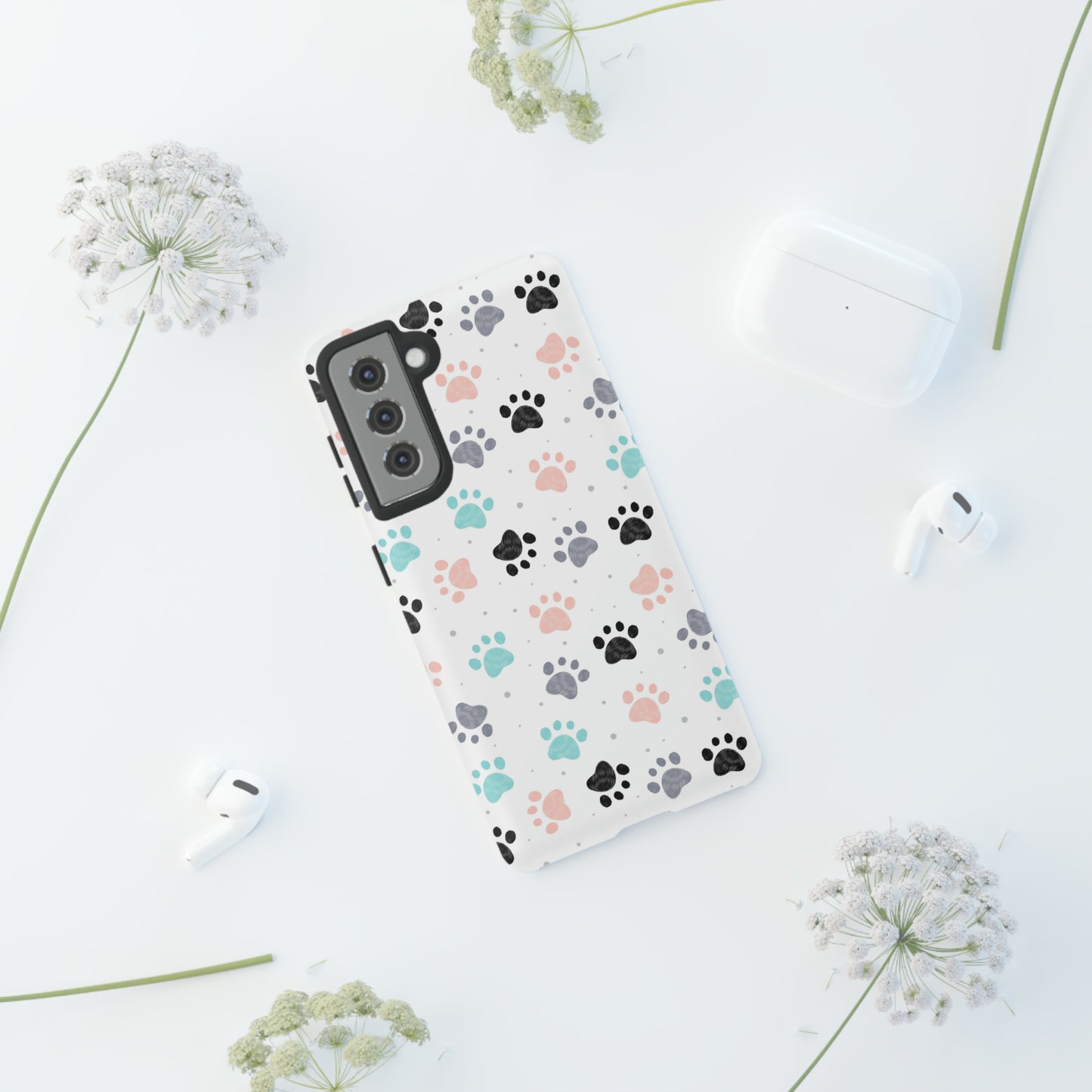 Pretty Pastel Paw Prints Tough Phone Cases