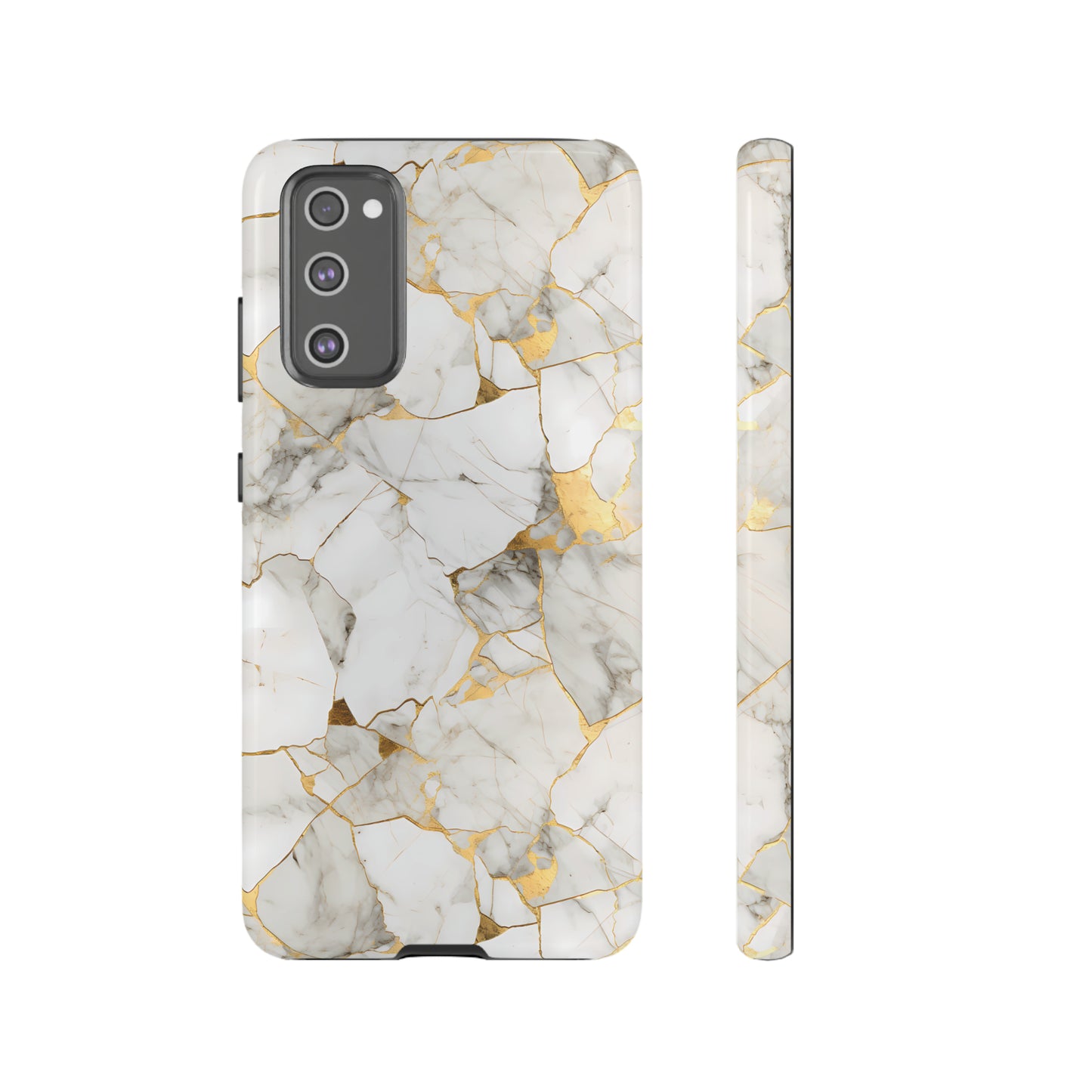 Gold & White Marble Tough Phone Cases