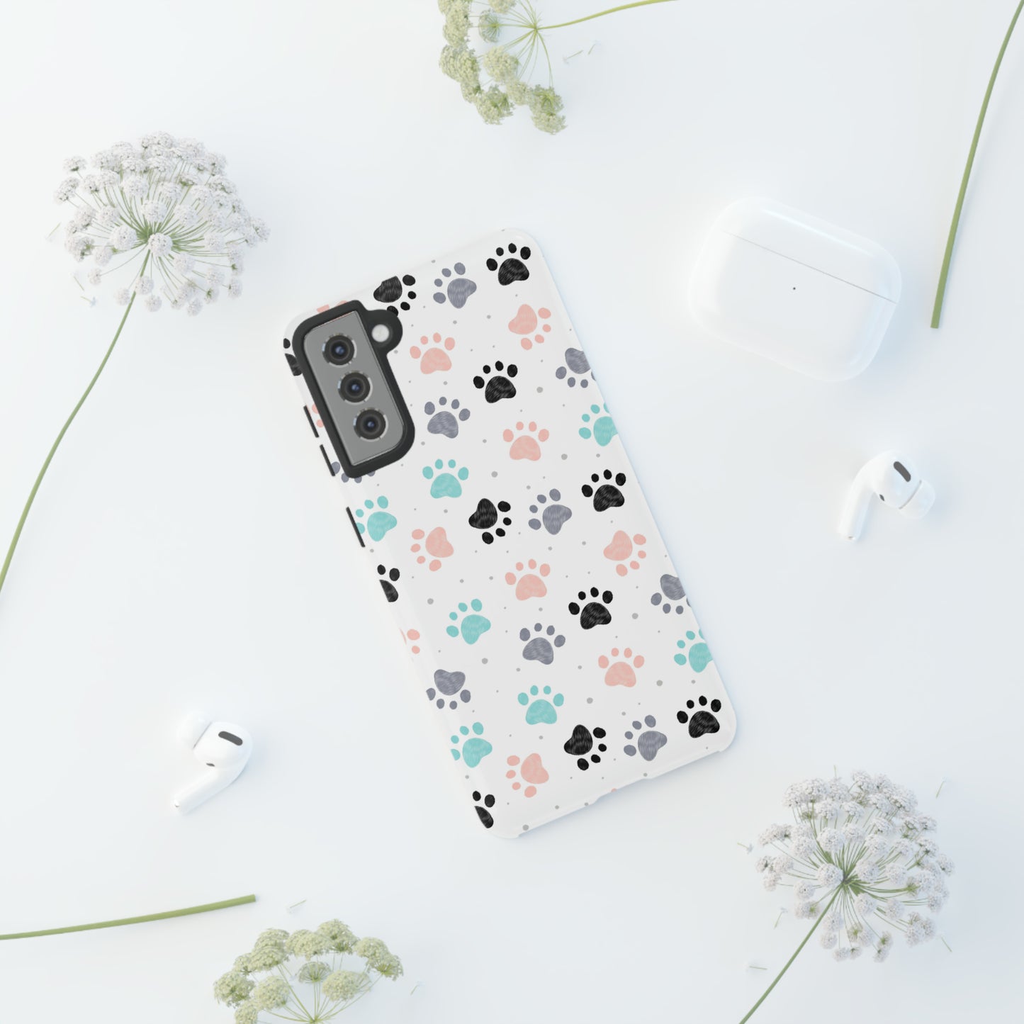 Pretty Pastel Paw Prints Tough Phone Cases