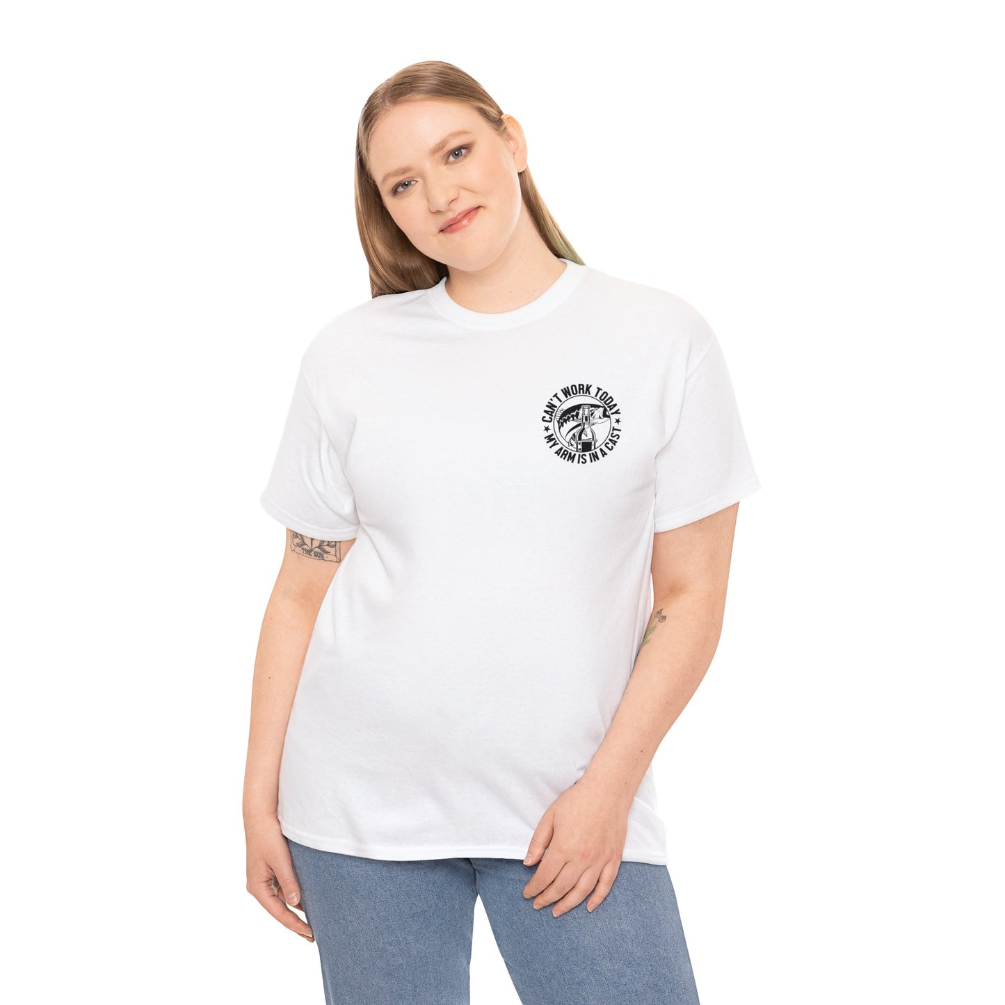 Cant Work Today My Arm Is In A Cast Unisex Heavy Cotton Tee