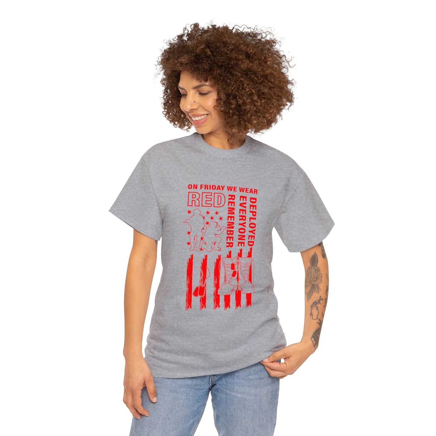 I Wear R.E.D. on Fridays Unisex Heavy Cotton Tee