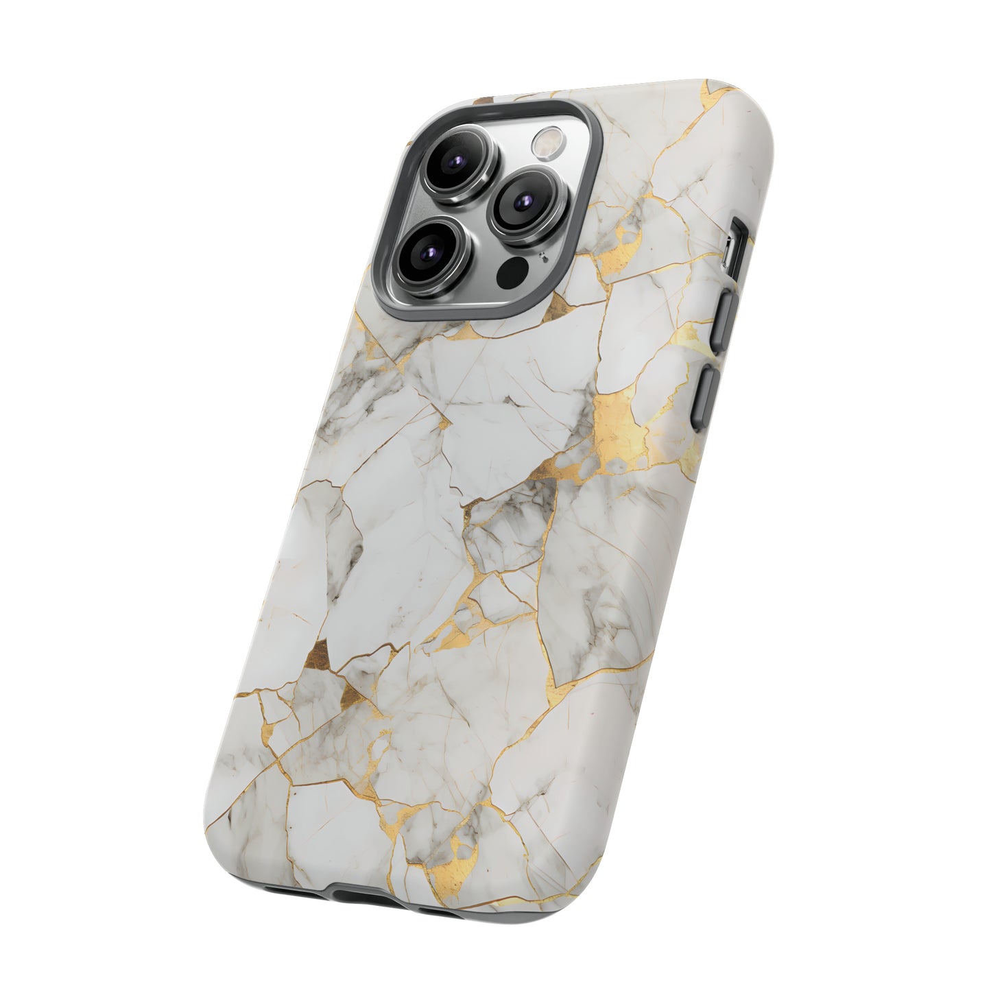 Gold & White Marble Tough Phone Cases