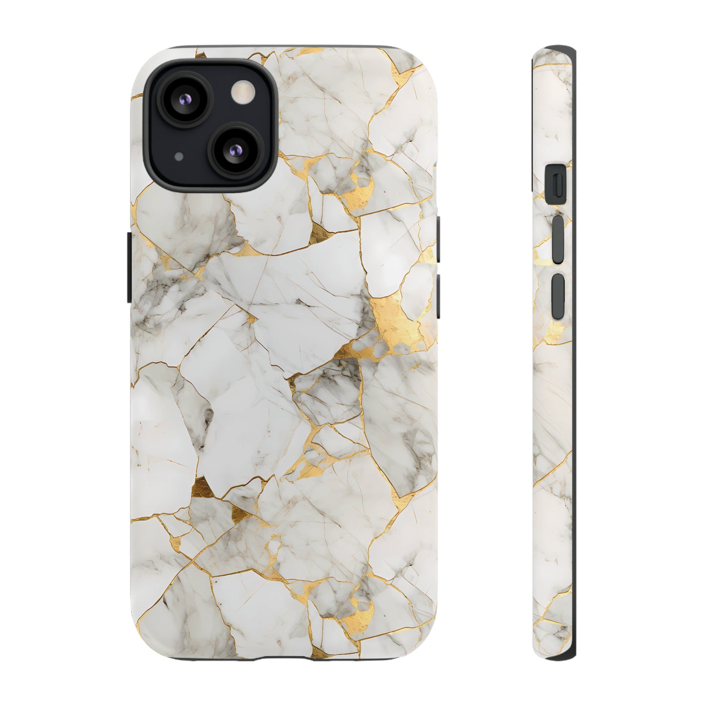 Gold & White Marble Tough Phone Cases