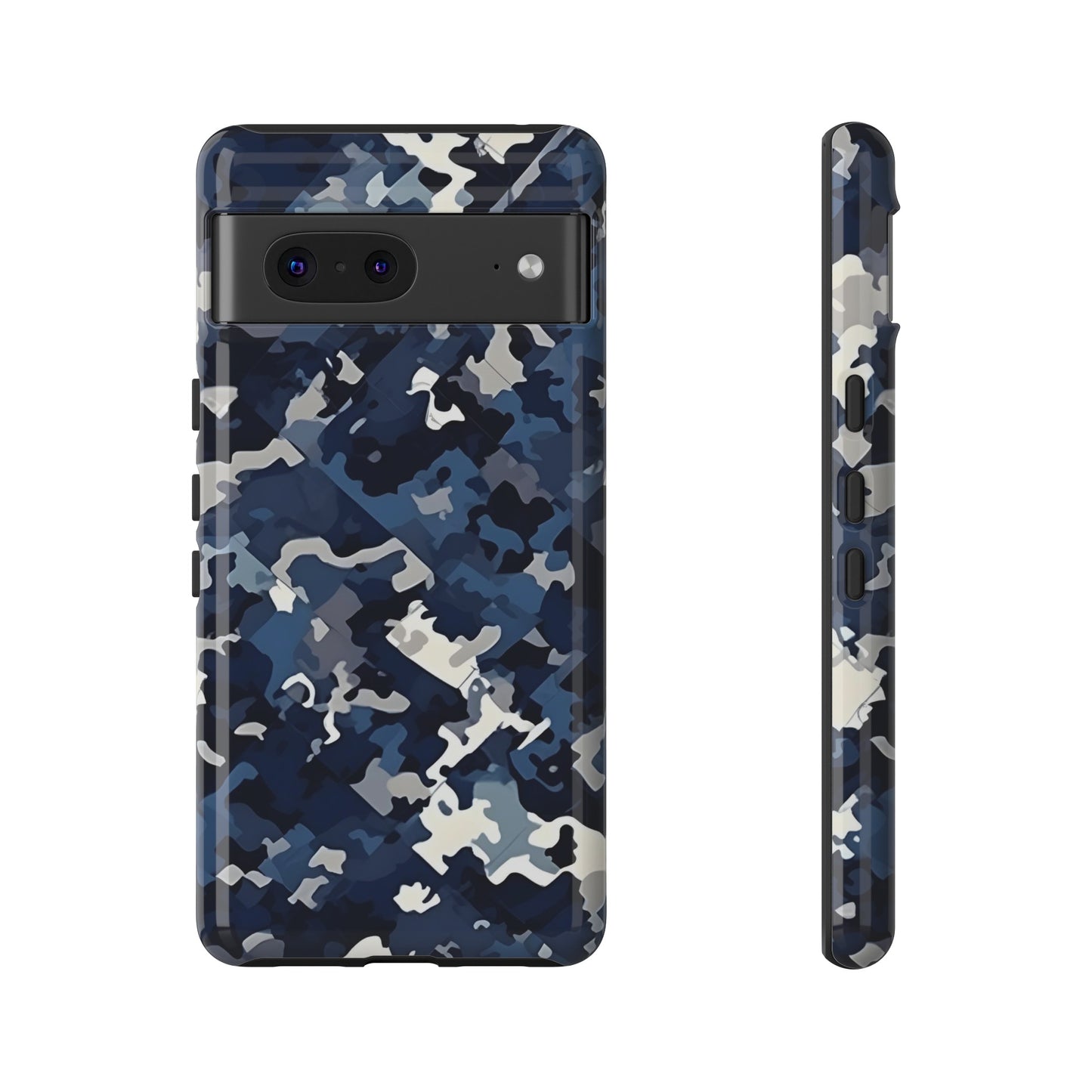 Blue Camo Inspired Tough Phone Cases