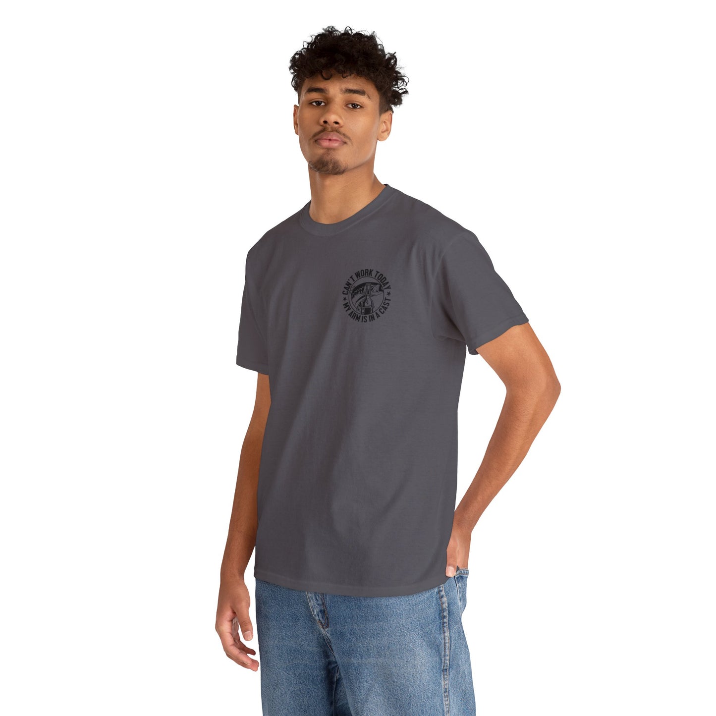 Cant Work Today My Arm Is In A Cast Unisex Heavy Cotton Tee
