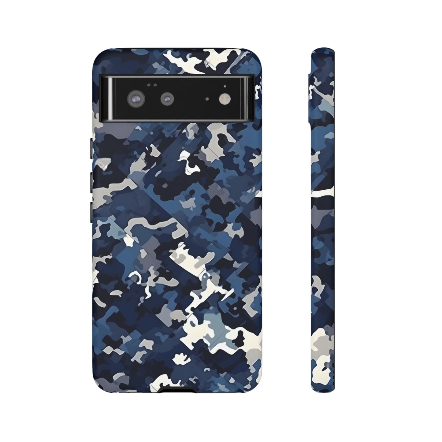 Blue Camo Inspired Tough Phone Cases