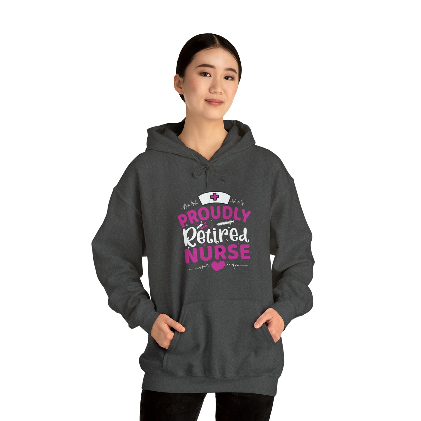 Proudly Retired Nurse Unisex Heavy Blend™ Hooded Sweatshirt