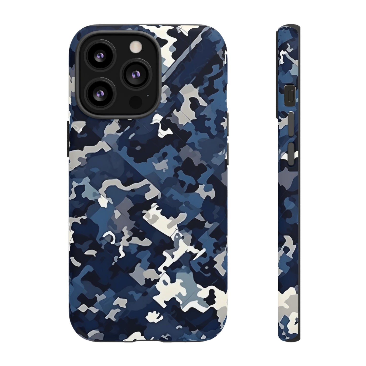 Blue Camo Inspired Tough Phone Cases