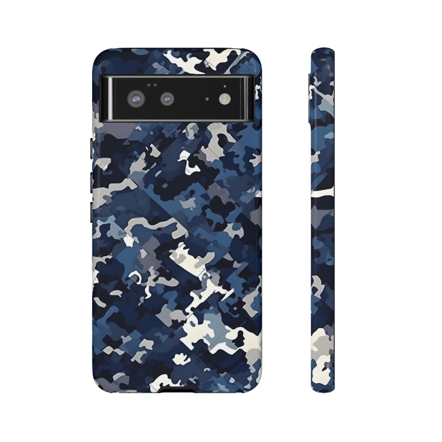 Blue Camo Inspired Tough Phone Cases