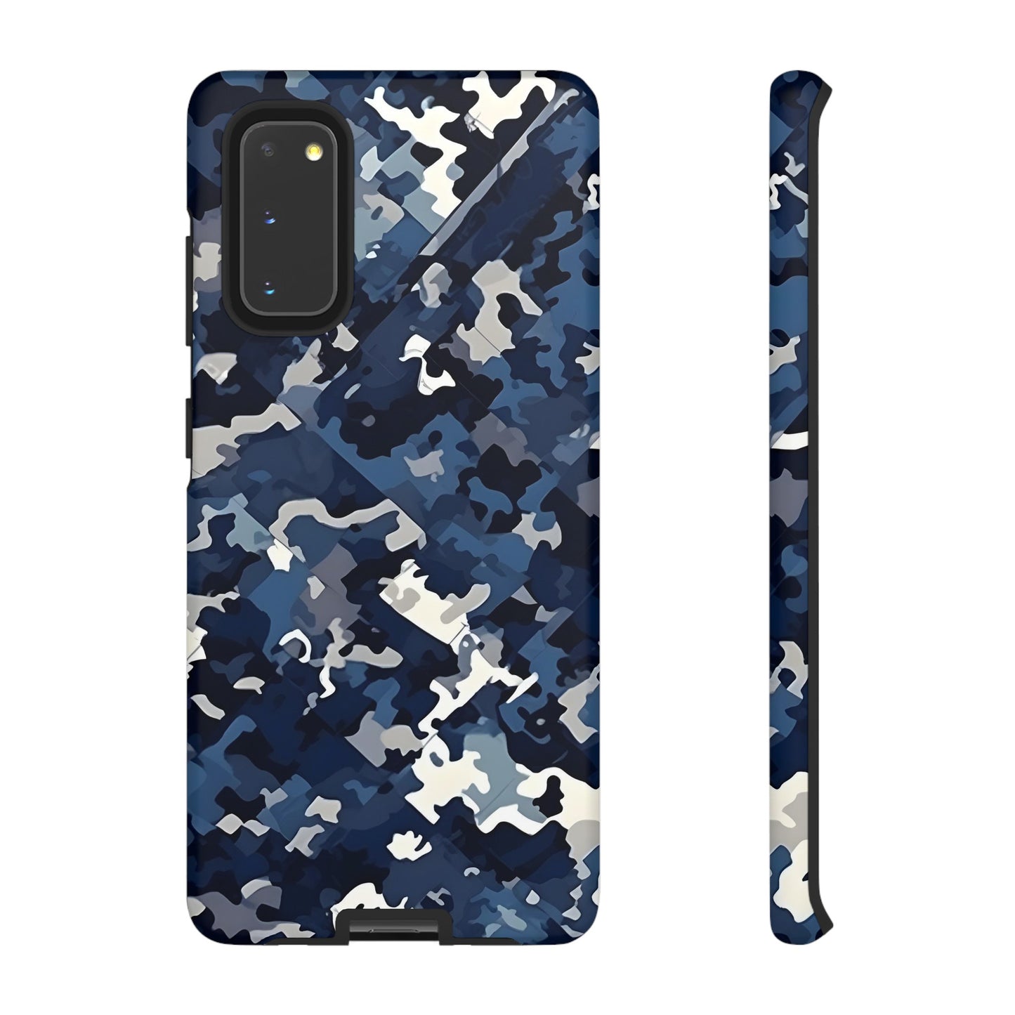 Blue Camo Inspired Tough Phone Cases