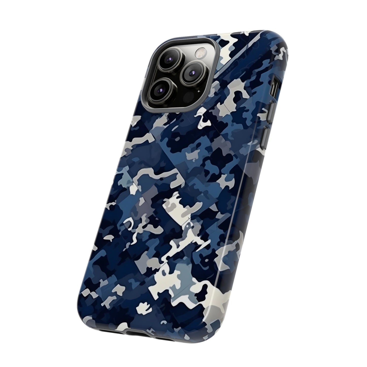 Blue Camo Inspired Tough Phone Cases