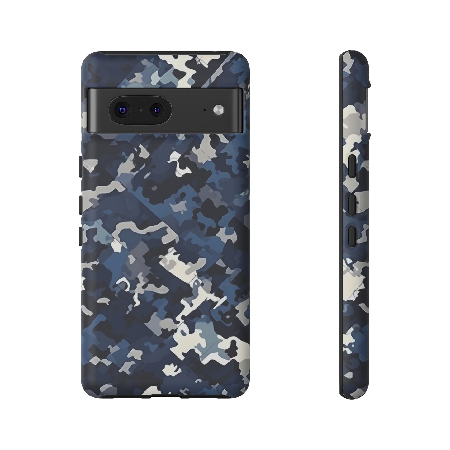 Blue Camo Inspired Tough Phone Cases