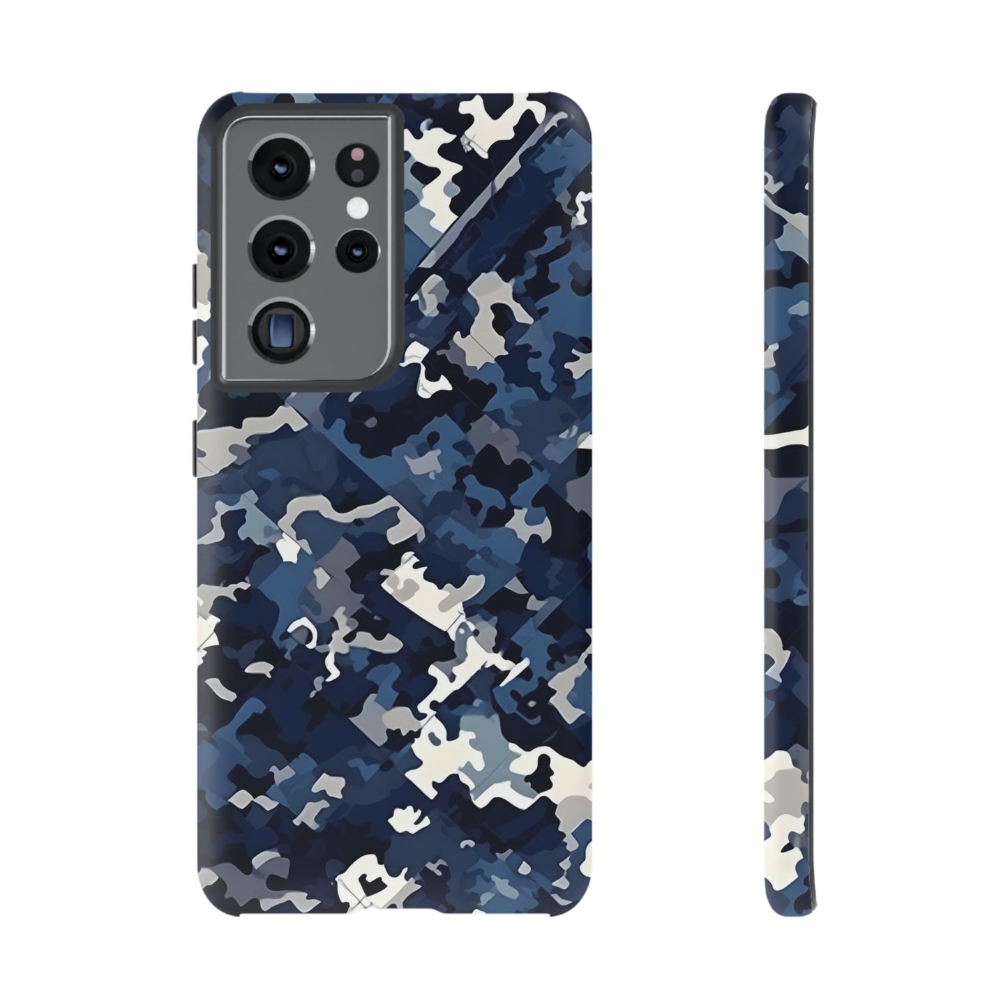 Blue Camo Inspired Tough Phone Cases