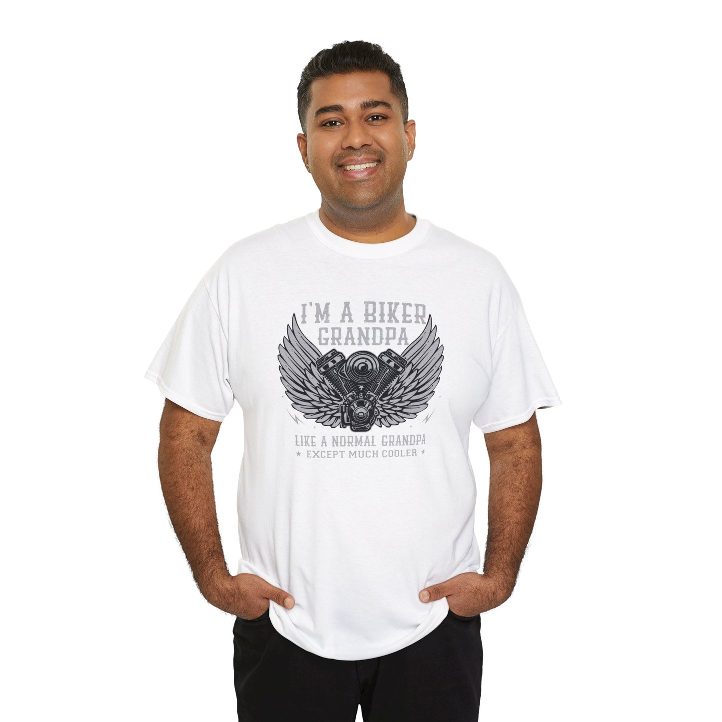 Im a Biker Grandpa LIke a Normal Grandpa Except Much Cooler  Unisex Heavy Cotton Tee