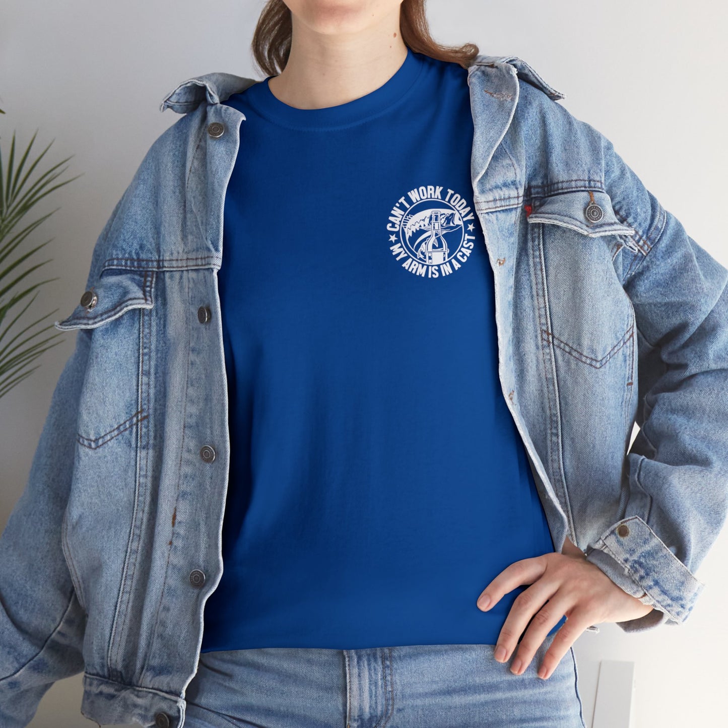 Cant Work Today My Arm Is In A Cast Unisex Heavy Cotton Tee
