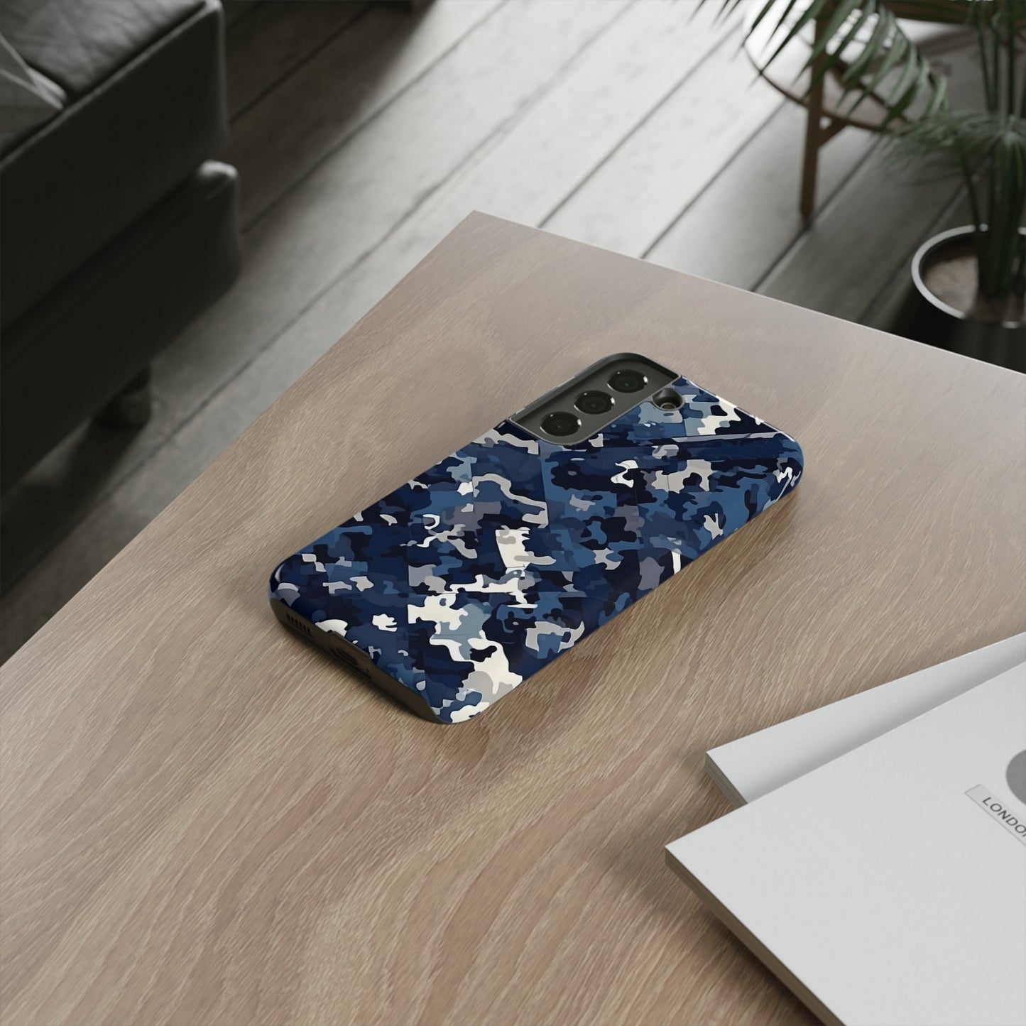 Blue Camo Inspired Tough Phone Cases