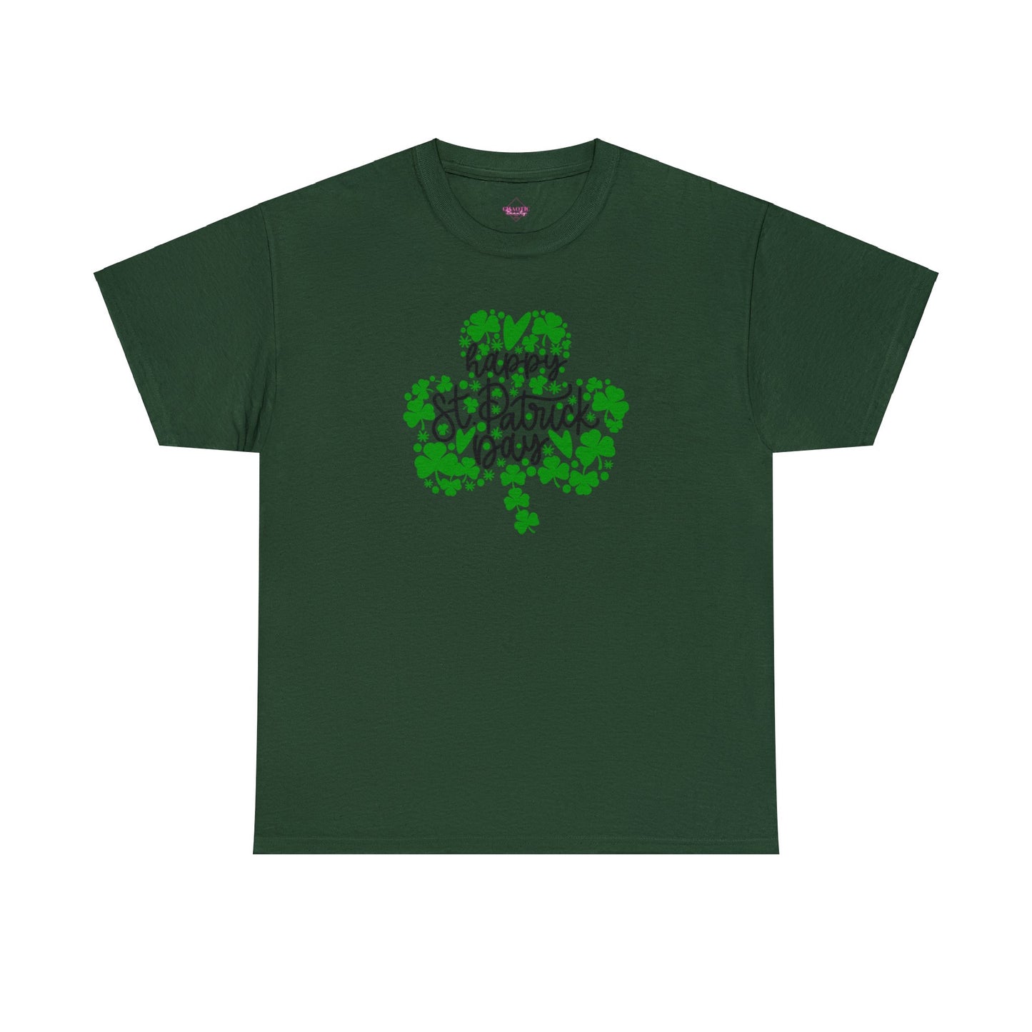 Happy St Patricks Day Clover Unisex Heavy Cotton Tee