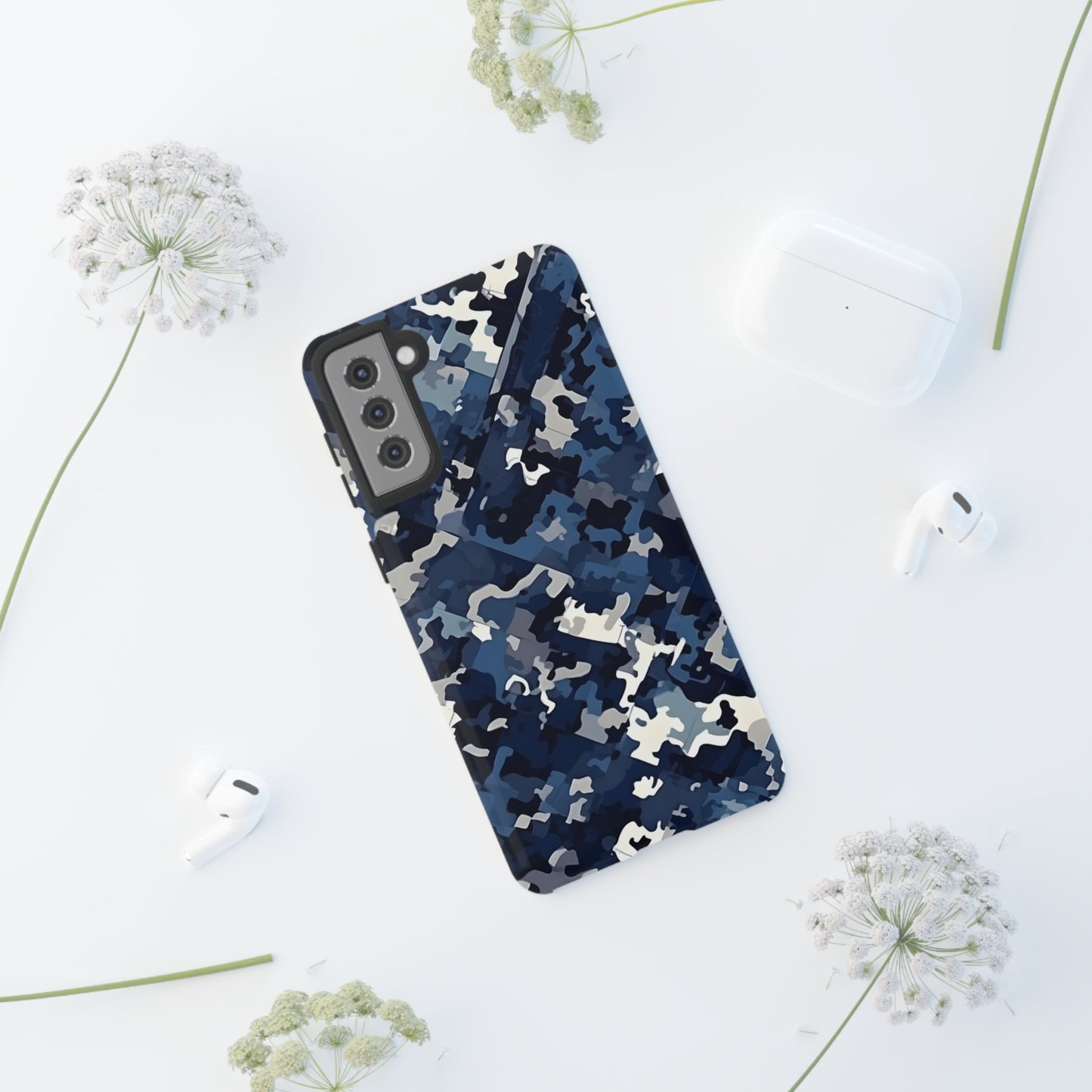 Blue Camo Inspired Tough Phone Cases