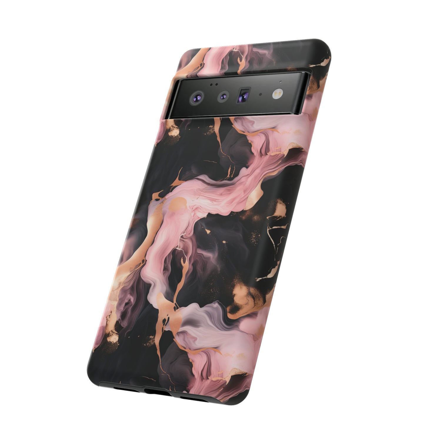Black & Pink Marble  Tough Phone Cases