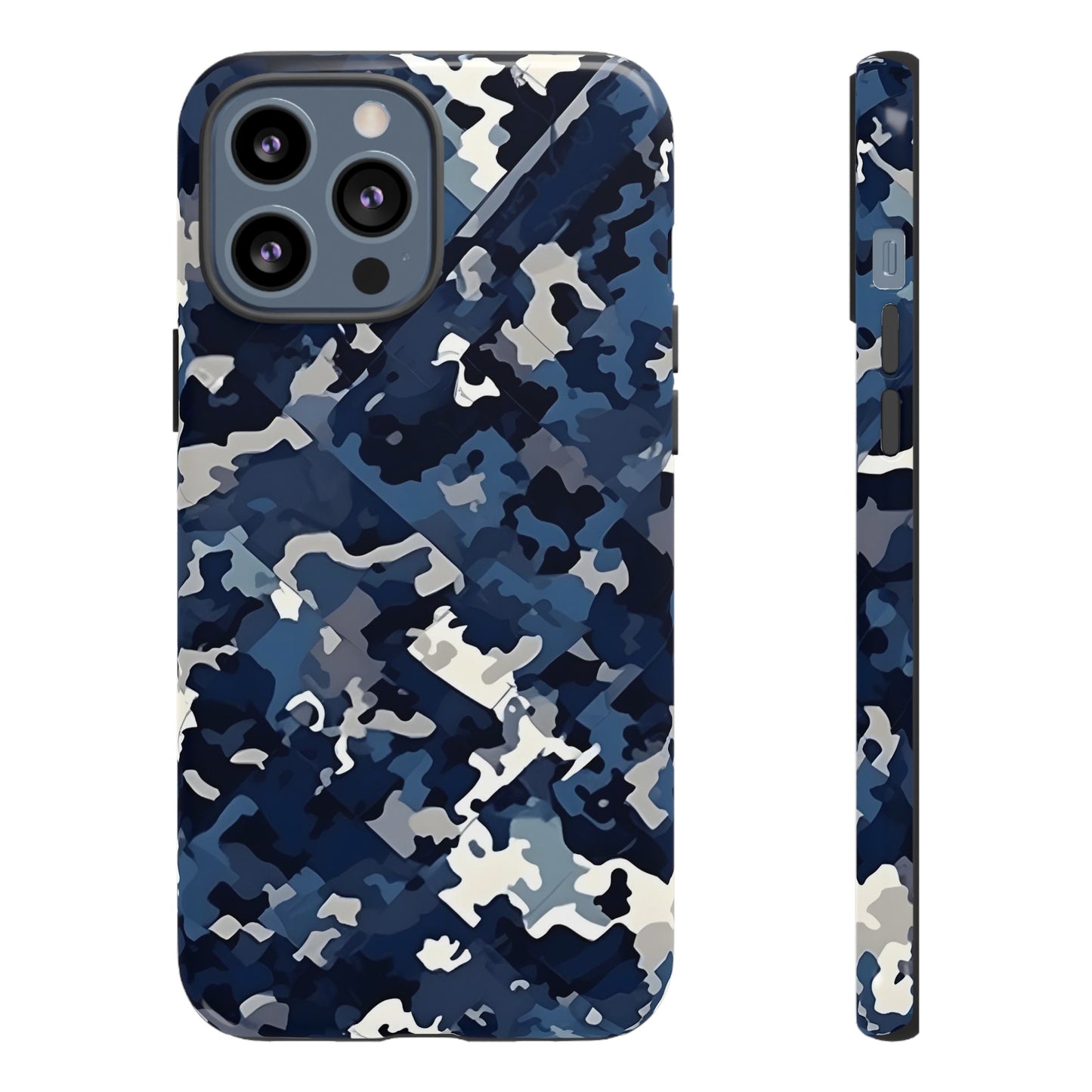 Blue Camo Inspired Tough Phone Cases