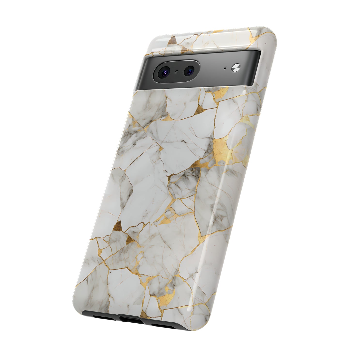 Gold & White Marble Tough Phone Cases