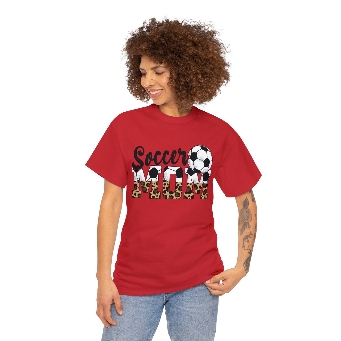 Soccer MOM Leopard print Unisex Heavy Cotton Tee