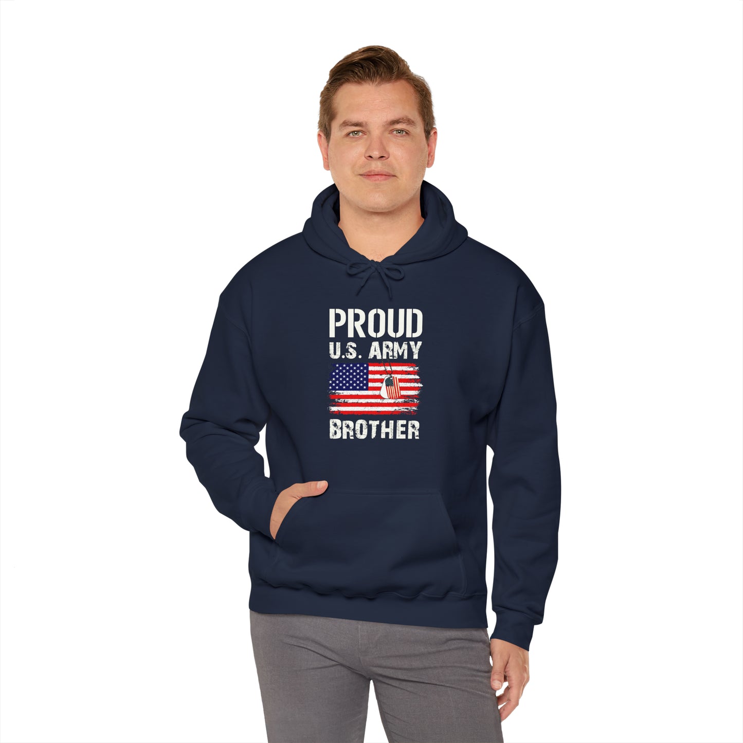 Proud US Army Brother Unisex Heavy Blend™ Hooded Sweatshirt