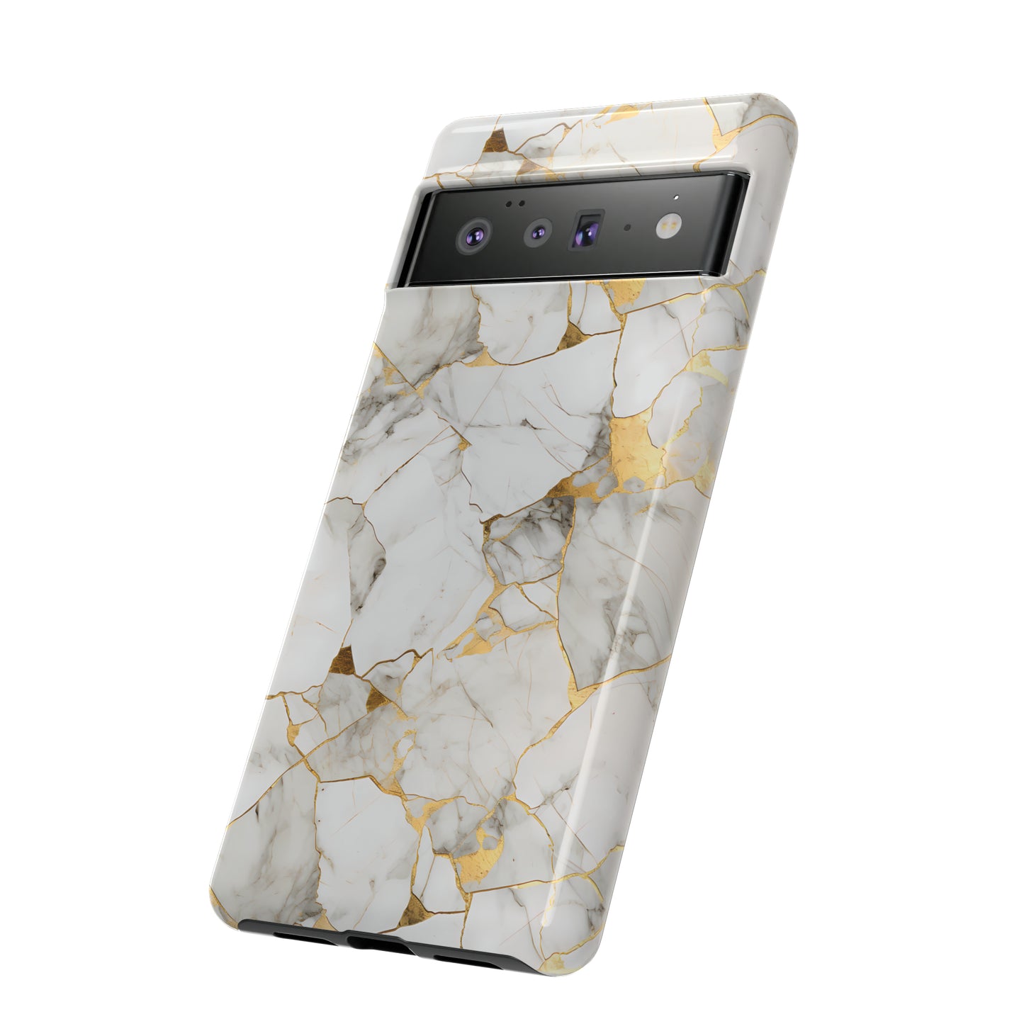 Gold & White Marble Tough Phone Cases
