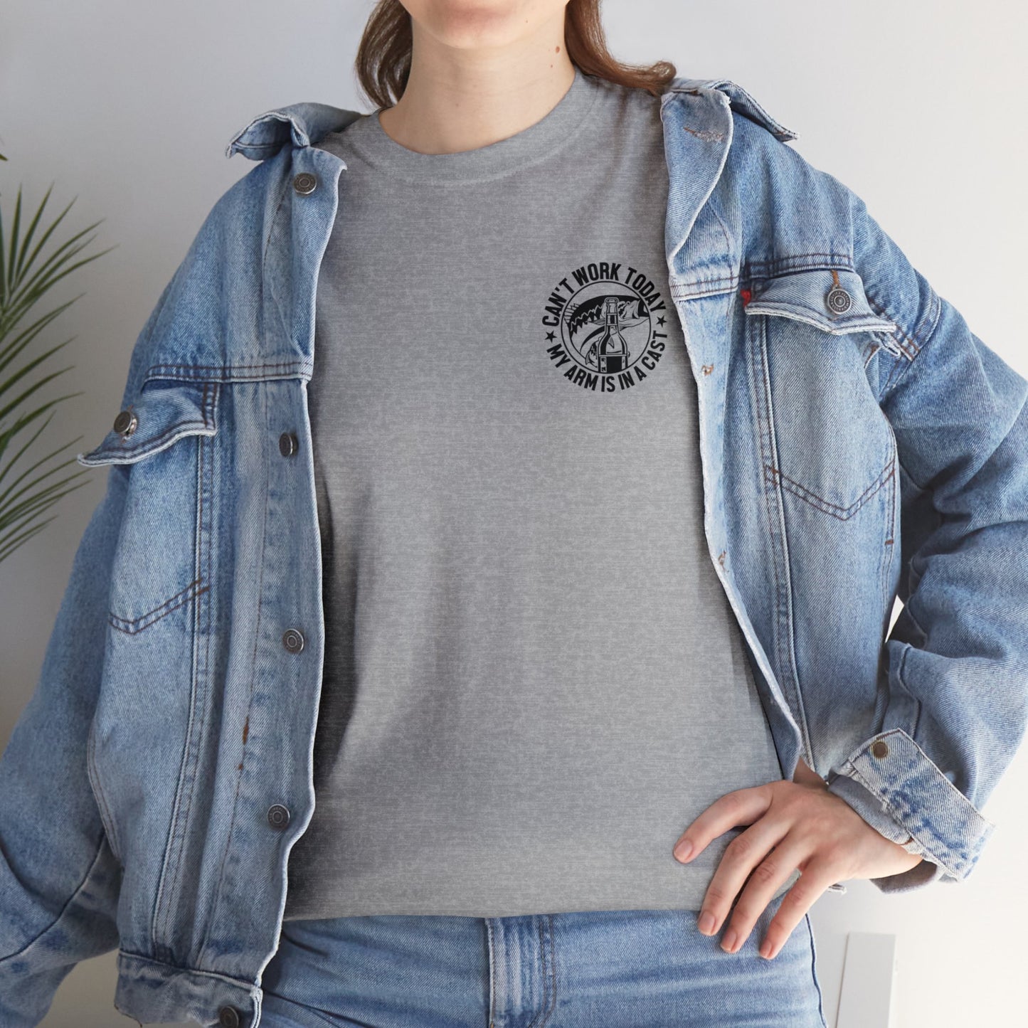 Cant Work Today My Arm Is In A Cast Unisex Heavy Cotton Tee