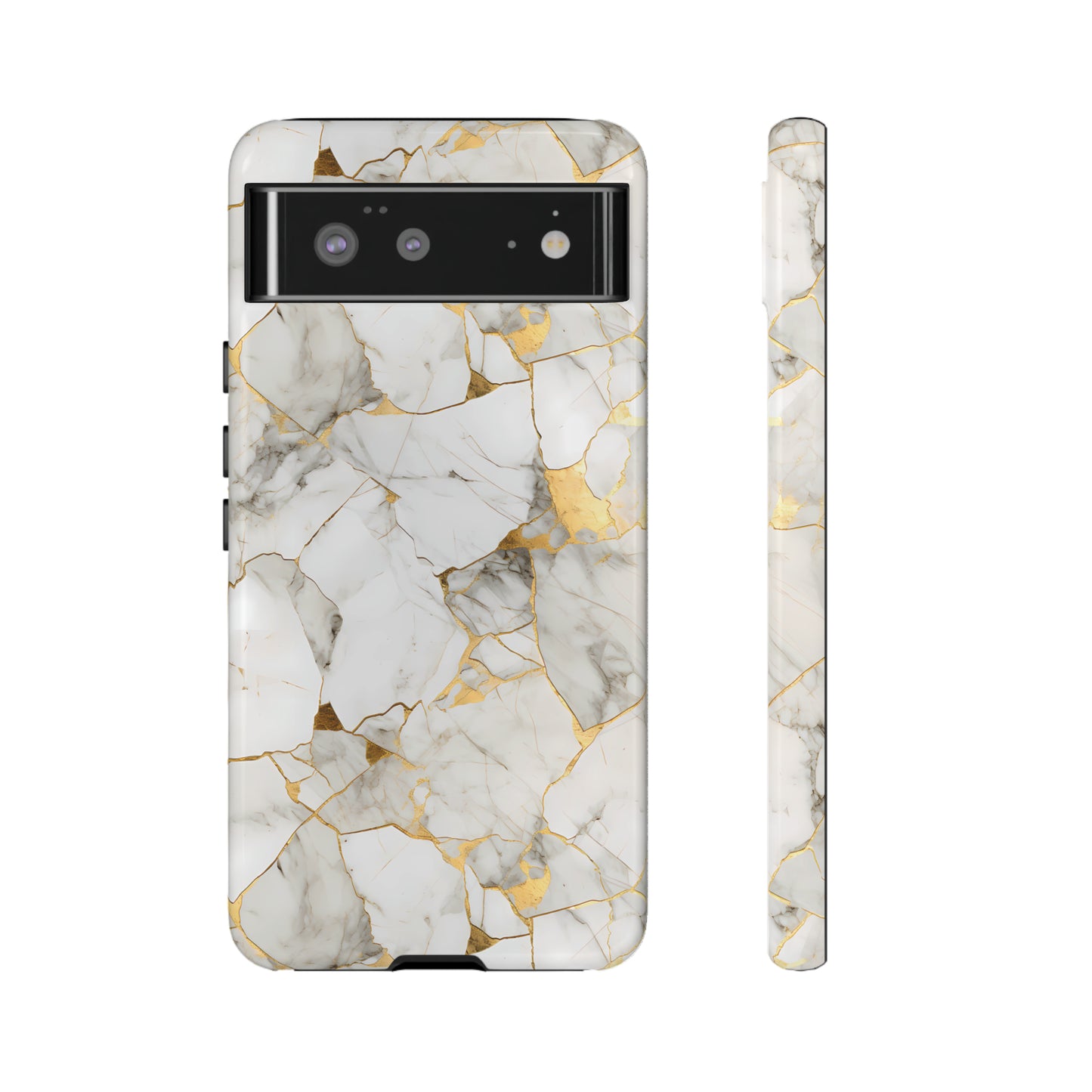 Gold & White Marble Tough Phone Cases