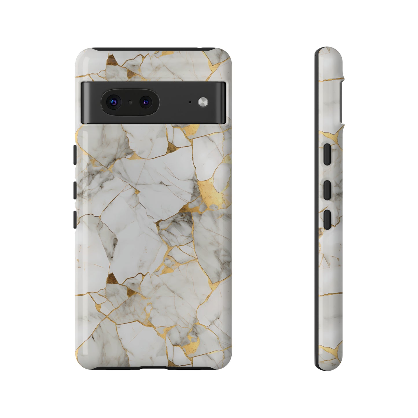 Gold & White Marble Tough Phone Cases