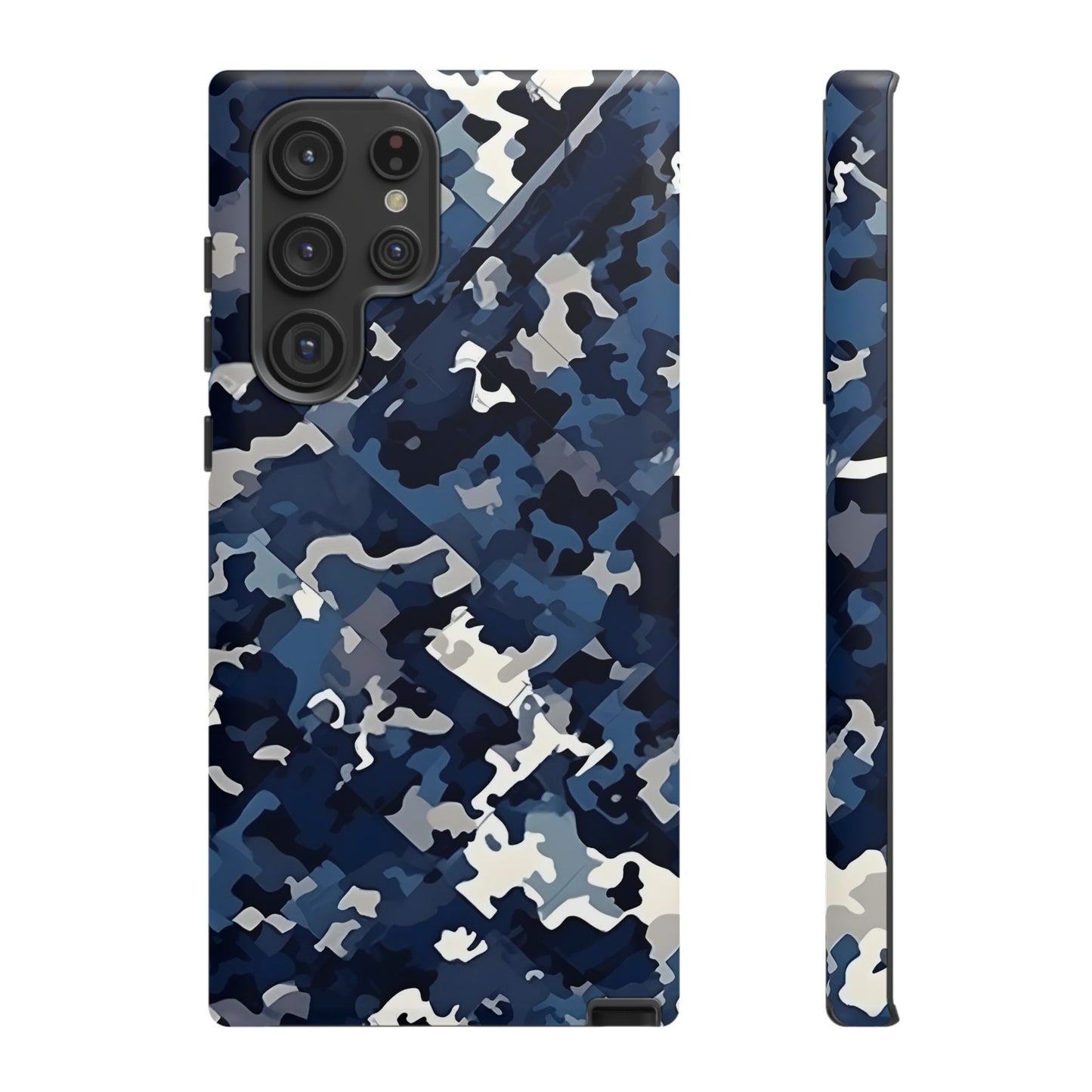 Blue Camo Inspired Tough Phone Cases