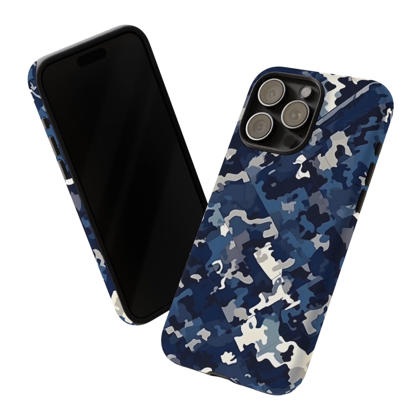 Blue Camo Inspired Tough Phone Cases
