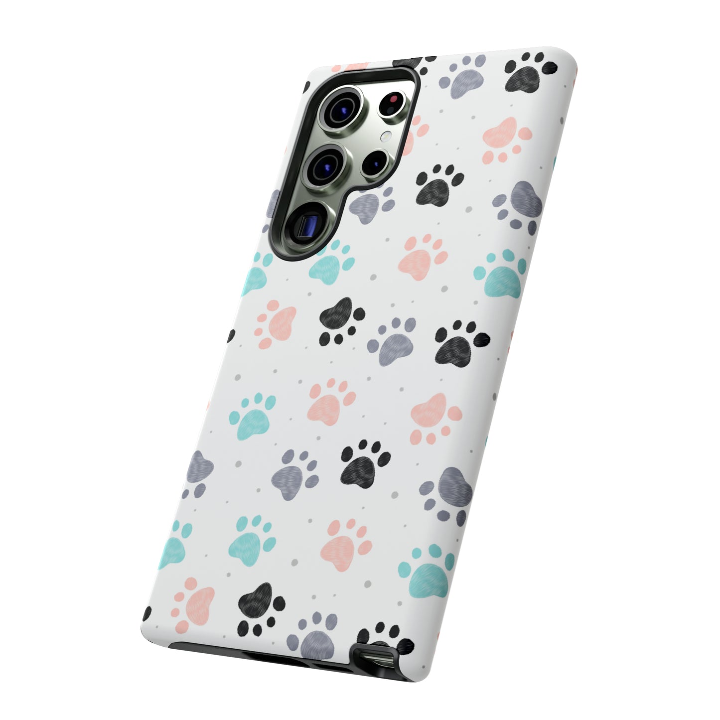 Pretty Pastel Paw Prints Tough Phone Cases