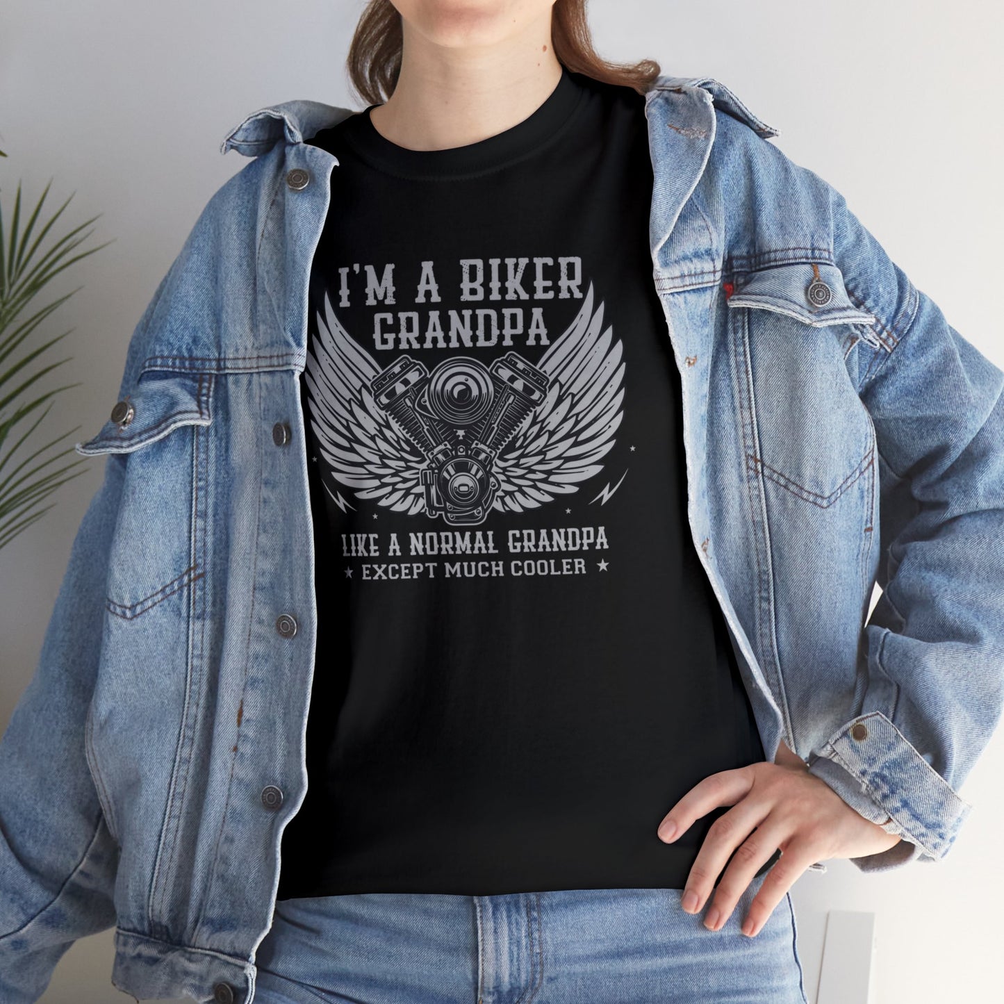 Im a Biker Grandpa LIke a Normal Grandpa Except Much Cooler  Unisex Heavy Cotton Tee