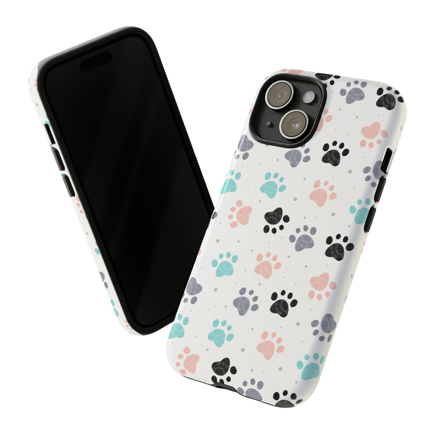 Pretty Pastel Paw Prints Tough Phone Cases