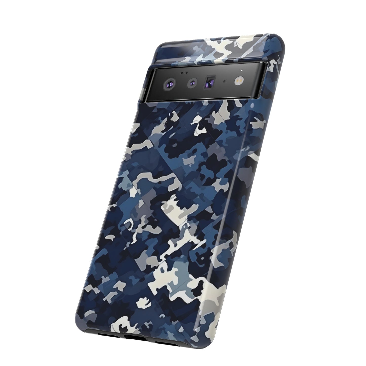 Blue Camo Inspired Tough Phone Cases