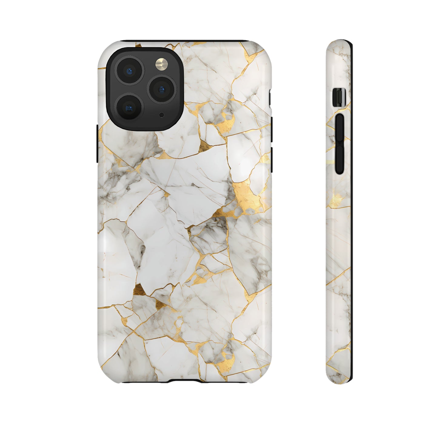 Gold & White Marble Tough Phone Cases