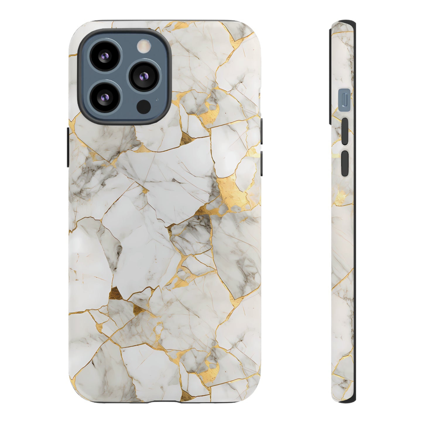Gold & White Marble Tough Phone Cases