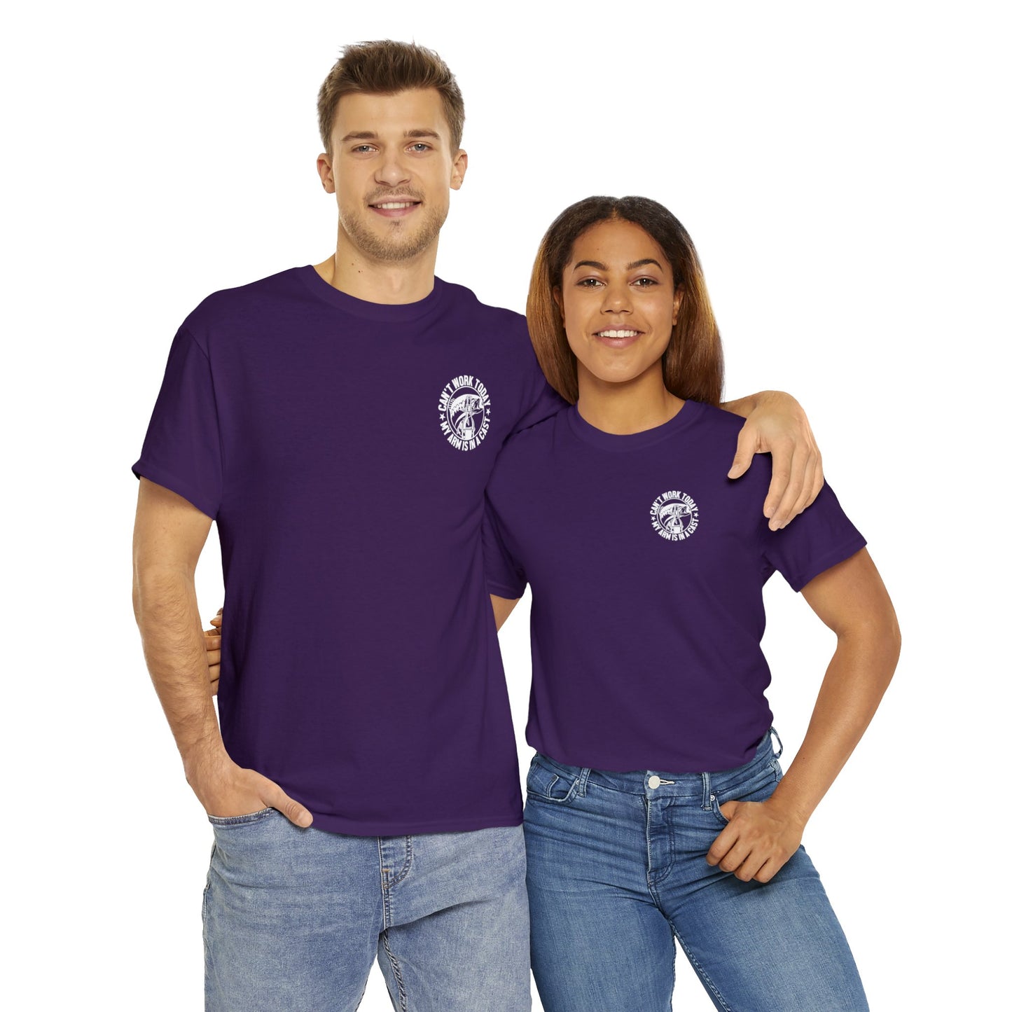 Cant Work Today My Arm Is In A Cast Unisex Heavy Cotton Tee